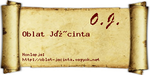 Oblat Jácinta névjegykártya
